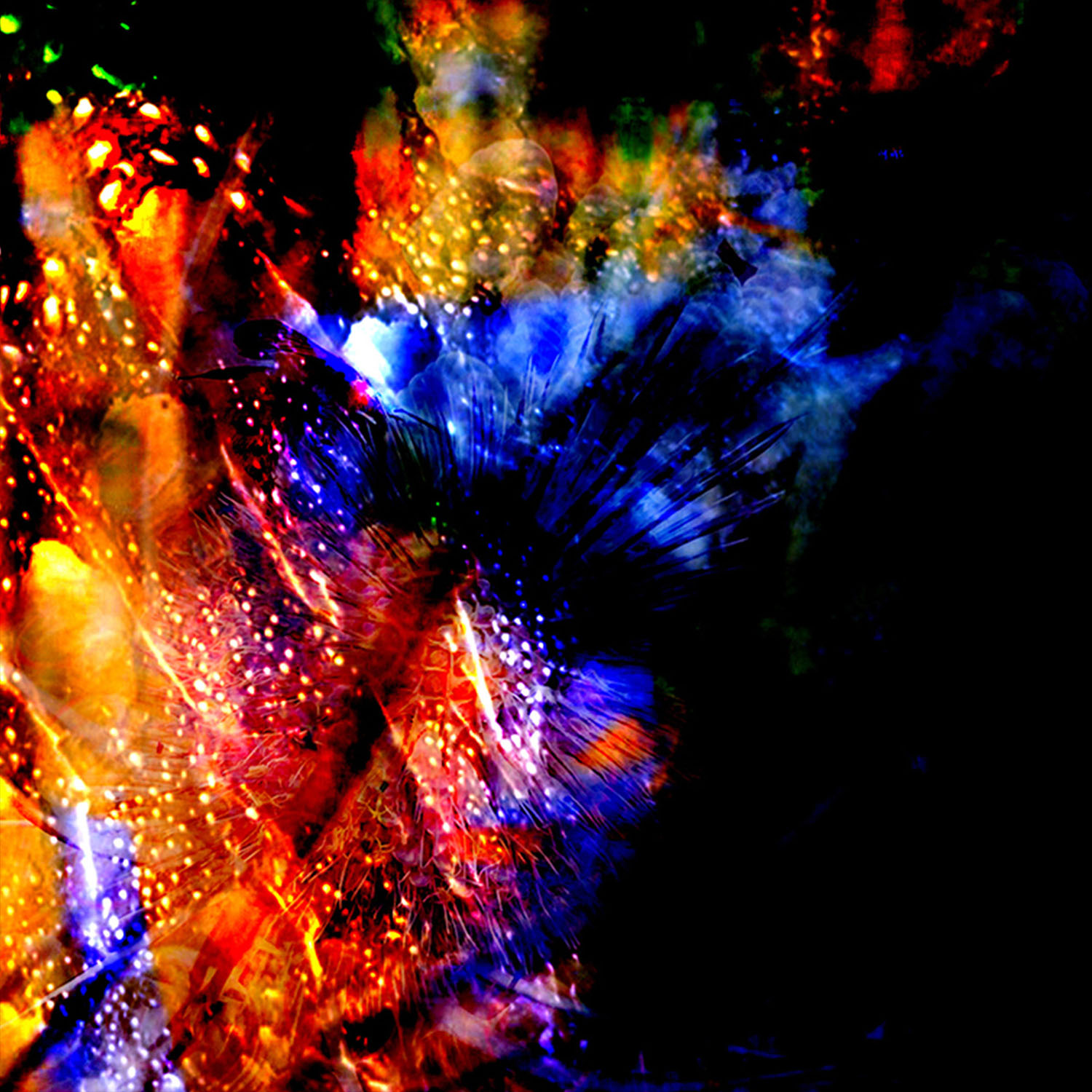 visuel abstrait coloré de l'émission Pasmo Gościnne sur Radio Kapitał avec frise lumière, artiste de Tapenade Records